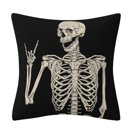 Halloween Pillow Covers Funny Skull Throw Pillow Covers Halloween Home Decor Cushion Covers for Sofa Bedroom-A