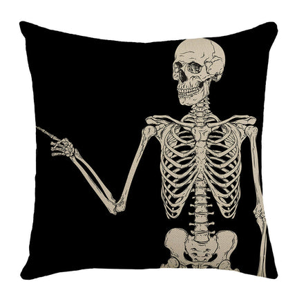 Halloween Pillow Covers Funny Skull Throw Pillow Covers Halloween Home Decor Cushion Covers for Sofa Bedroom-A