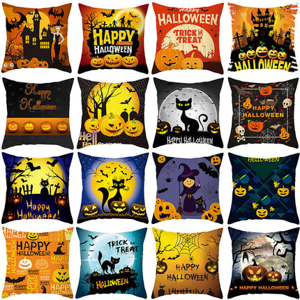 Halloween Decorations Pillow Covers Halloween Throw Pillow Covers Pumpkin Cat Cushion Covers for Sofa