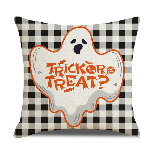 Halloween Decorations Pillow Covers Halloween Throw Pillow Covers Ghost Pumpkin Cushion Covers for Sofa-A