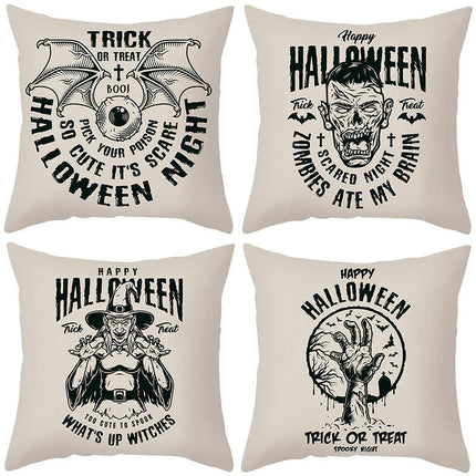 Halloween Pillow Covers Funny Skull Throw Pillow Covers Halloween Home Decor Cushion Covers for Sofa Bedroom-B