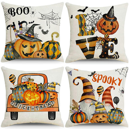 Pumpkin Pillow Covers Linen Outdoor Cushion Covers for Sofa,Halloween Decor Throw Pillow Covers