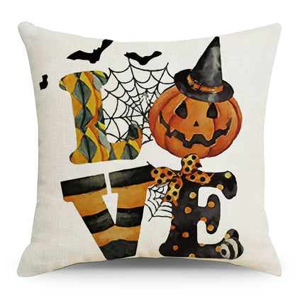 Pumpkin Pillow Covers Linen Outdoor Cushion Covers for Sofa,Halloween Decor Throw Pillow Covers