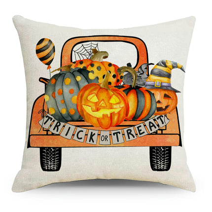 Pumpkin Pillow Covers Linen Outdoor Cushion Covers for Sofa,Halloween Decor Throw Pillow Covers