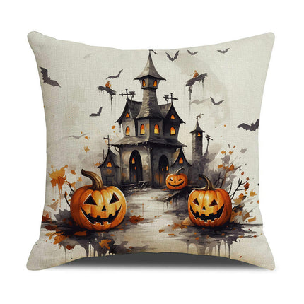 Halloween Truck Throw Pillow Covers Pumpkin Halloween Decor Pillows Cases Pillow Cases for Home-A