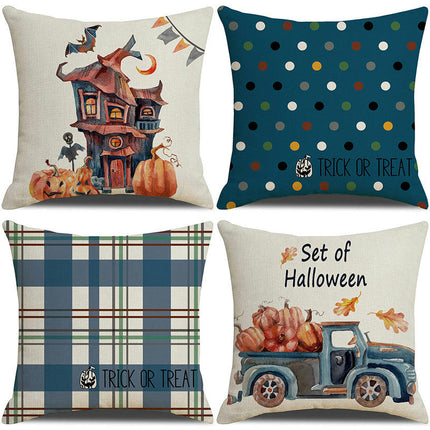 Halloween Truck Throw Pillow Covers Pumpkin Halloween Decor Pillows Cases Pillow Cases for Home-B