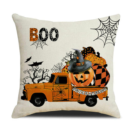 Decor Throw Pillow Cases Black Halloween Decorative Square Cushion Covers for Home Outdoor Sofa Couch Bed-A1