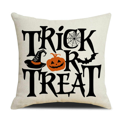 Decor Throw Pillow Cases Black Halloween Decorative Square Cushion Covers for Home Outdoor Sofa Couch Bed-A1