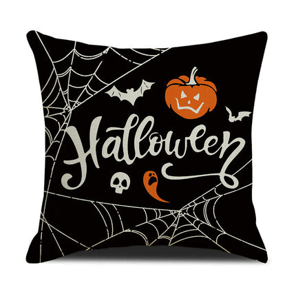 Decor Throw Pillow Cases Black Halloween Decorative Square Cushion Covers for Home Outdoor Sofa Couch Bed-A1