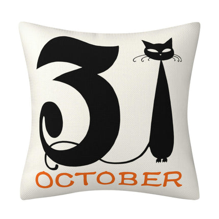 Decor Throw Pillow Cases Black Halloween Decorative Square Cushion Covers for Home Outdoor Sofa Couch Bed-A2