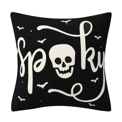 Decor Throw Pillow Cases Black Halloween Decorative Square Cushion Covers for Home Outdoor Sofa Couch Bed-A2