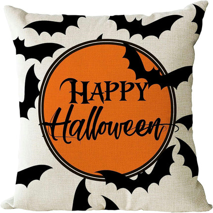 Halloween Letter Throw Pillow Covers Pumpkin Halloween Decor Pillows Cover Pillow Cases for Home-A