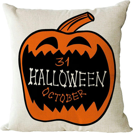 Halloween Letter Throw Pillow Covers Pumpkin Halloween Decor Pillows Cover Pillow Cases for Home-A