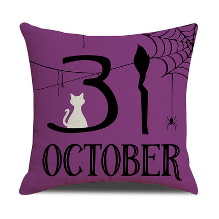 Throw Pillow Cases Purple Halloween Decorative Square Cushion Covers for Home Outdoor Sofa