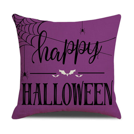 Throw Pillow Cases Purple Halloween Decorative Square Cushion Covers for Home Outdoor Sofa