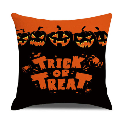 Halloween Letter Throw Pillow Covers Pumpkin Halloween Decor Pillows Cover Pillow Cases for Home-B