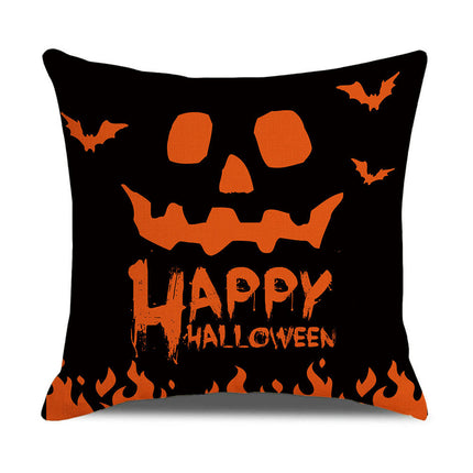 Halloween Letter Throw Pillow Covers Pumpkin Halloween Decor Pillows Cover Pillow Cases for Home-B