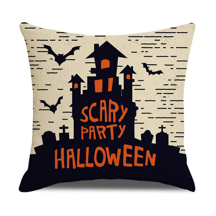 Halloween Letter Throw Pillow Covers Pumpkin Halloween Decor Pillows Cover Pillow Cases for Home-B