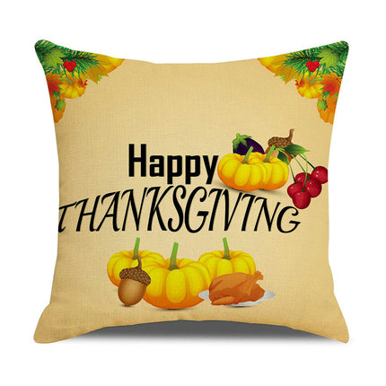 Throw Pillow Covers Thanksgiving Bed Sofa Pillow Case Cute Decorative Square Linen Cushion Cover