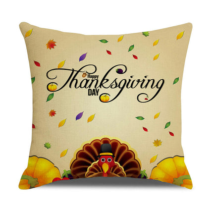 Throw Pillow Covers Thanksgiving Bed Sofa Pillow Case Cute Decorative Square Linen Cushion Cover