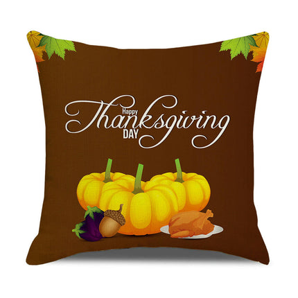 Throw Pillow Covers Thanksgiving Bed Sofa Pillow Case Cute Decorative Square Linen Cushion Cover