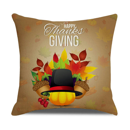 Throw Pillow Covers Thanksgiving Bed Sofa Pillow Case Cute Decorative Square Linen Cushion Cover