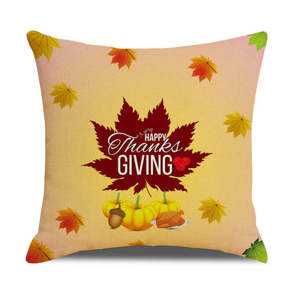 Throw Pillow Covers Thanksgiving Bed Sofa Pillow Case Cute Decorative Square Linen Cushion Cover