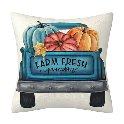 Fall Pumpkin Truck Thanksgiving Throw Pillow Cover Pillow Case Decorative Throw Pillow Cover for Home Sofa