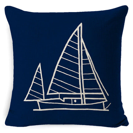 Throw Pillow Covers Sailboat Decorative Pillow Cases Cushion Covers for Sofa Bed Home Decor