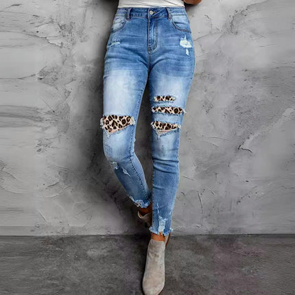 Women's Ripped Skinny Slim Fit Jeans Frayed Distressed Stretchy Denim Pants