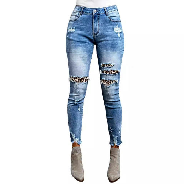 Women's Ripped Skinny Slim Fit Jeans Frayed Distressed Stretchy Denim Pants