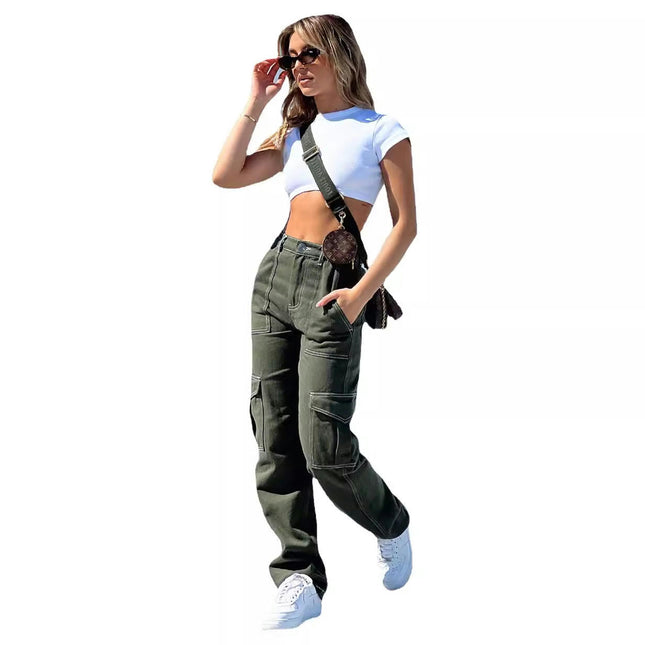 Women's Low Waist Multi-Pocket Outdoor Sport Camping Hiking Cargo Pants