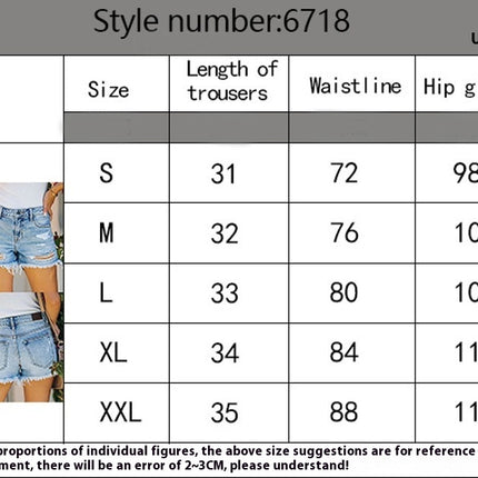 Women Denim Shorts Casual Summer Mid Waist Ripped Stretchy Denim Jean Shorts