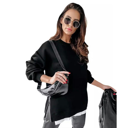 Women's Casual Crew Neck Sweatshirt Loose Soft Long Sleeve Pullover Tops