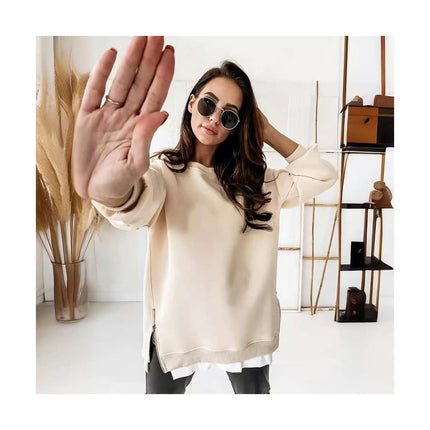 Women's Casual Crew Neck Sweatshirt Loose Soft Long Sleeve Pullover Tops