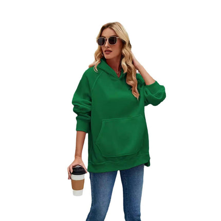 Women's Hoodies Side Slit Pullover Sweatshirt Casual Long Sleeve Clothes Top