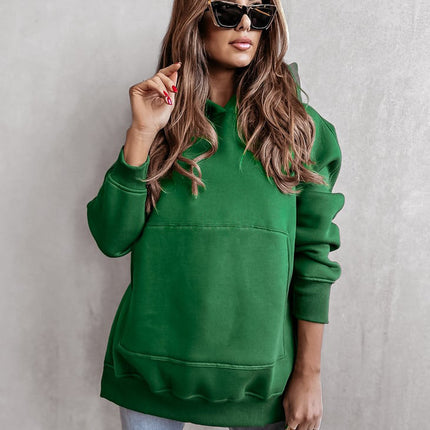 Women's Hoodies Side Slit Pullover Sweatshirt Casual Long Sleeve Clothes Top