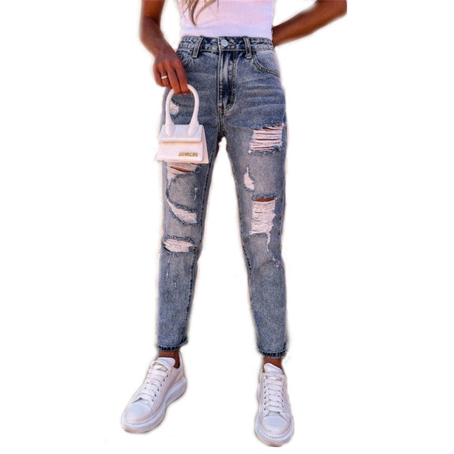 Boyfriend Ripped Jeans for Women High Waisted Distressed Denim Pants