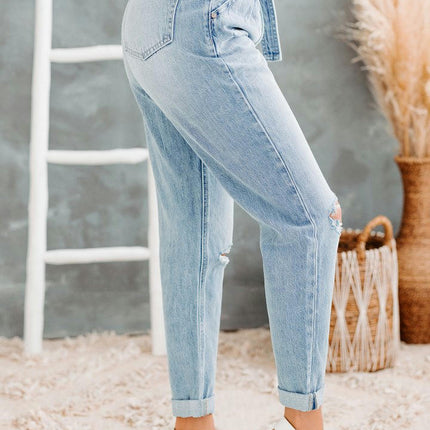 High Waist Ripped Jeans for Women Distressed Denim Pants