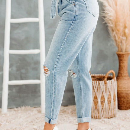 High Waist Ripped Jeans for Women Distressed Denim Pants