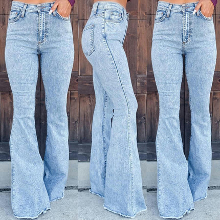 Bell Bottom Jeans for Women High Waisted Classic Flared Denim Pants-A2