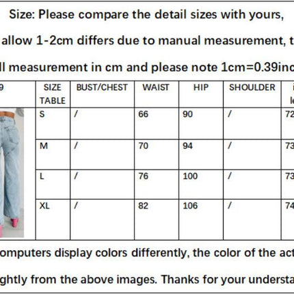 Cut Out Ripped Jeans for Women Straight Wide Leg High Waisted Denim Pants