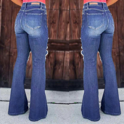 Bell Bottom Jeans for Women Ripped High Waisted Flare Denim Pants