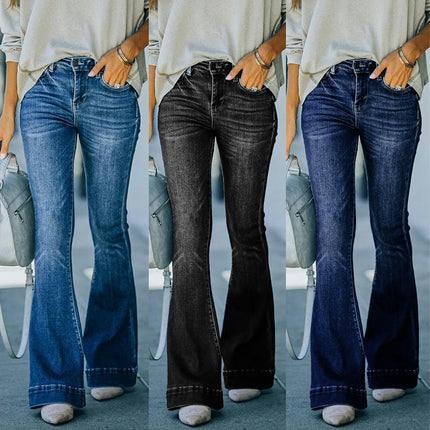 Flare Jeans for Women Stretch High Waisted Skinny Bell Bottom Denim Pants