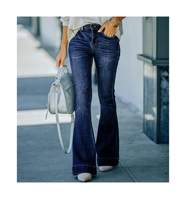 Flare Jeans for Women Stretch High Waisted Skinny Bell Bottom Denim Pants