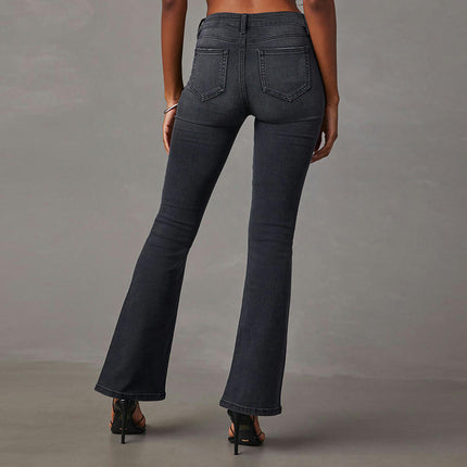 Women's High Waisted Bell Bottoms Jeans Skinny Stretch Flared Denim Pants