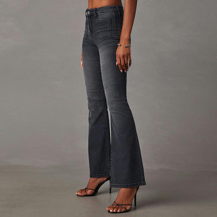 Women's High Waisted Bell Bottoms Jeans Skinny Stretch Flared Denim Pants