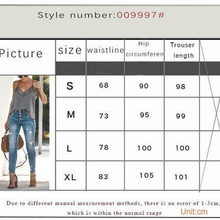 Women's Stretch Skinny Jeans High Waist Slim Fit Ripped Casual Denim Jeans