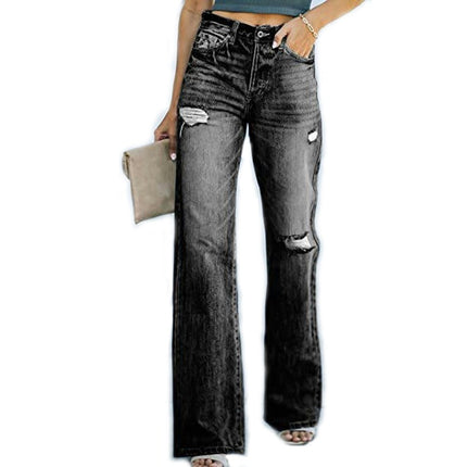 Wide Leg Jeans for Women Ripped High Waisted Baggy Denim Pants