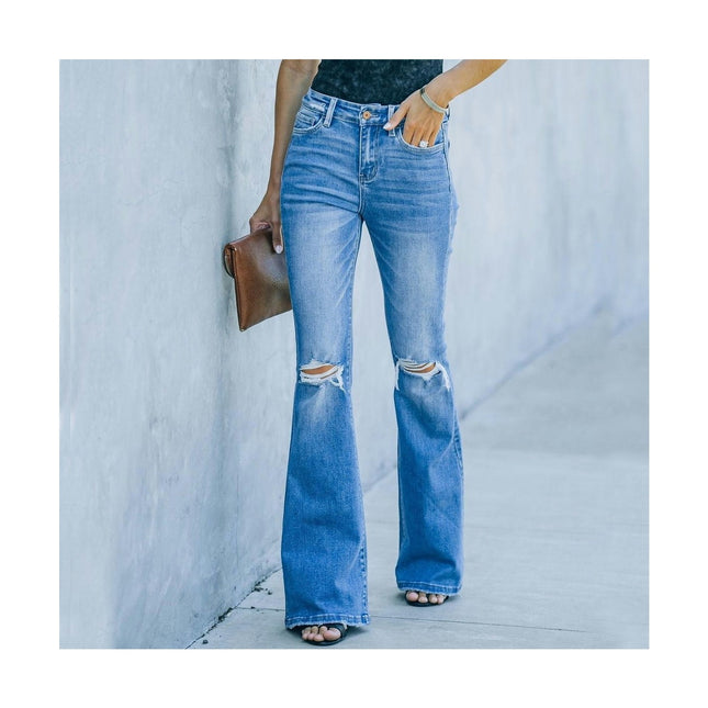 Bell Bottom Jeans for Women High Waisted Ripped Skinny Classic Flare Jean Pants